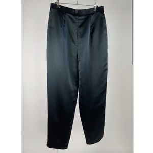 90s black satin tapered pant, high waisted, vintage